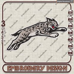 Davidson Wildcats Mascot Logo Embroidery design ,NCAA Davidson Wildcats embroidery, NCAA Embroidery File