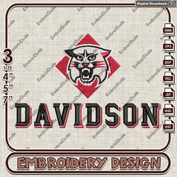 NCAA Davidson Wildcats Head Mascot Word Logo Embroidery design ,NCAA Davidson Wildcats embroidery, NCAA Embroidery File