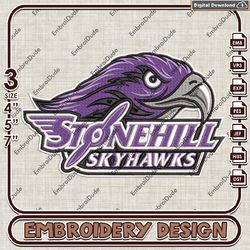 Stonehill Skyhawks Head Mascot Team Logo Embroidery design ,NCAA Stonehill Skyhawks embroidery, NCAA Embroidery File