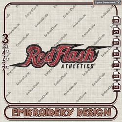 NCAA St. Francis Red Flash Text Logo Embroidery design ,NCAA St. Francis Red Flash embroidery, NCAA Embroidery File