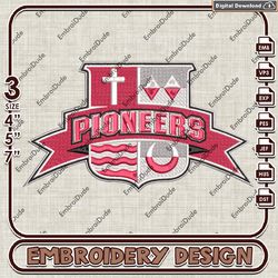 NCAA Sacred Heart Pioneers Logo Embroidery design ,Sacred Heart Pioneers embroidery, NCAA Embroidery File