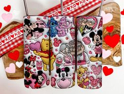 3D Inflated Stitch Valentine Tumbler Wrap, Mickey Minnie Valentine 3D Inflated Tumbler Wrap, Carl And Ellie Tumbler Png