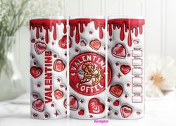 3D Valentine Coffee Inflated Tumbler Wrap, Conversation Hearts Puffy Tumbler Sublimation Design, Cupid Vibes, Valentines