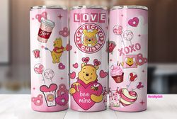 Cartoon Valentine Tumbler Wrap, Bear And Friends 3D Christmas Inflated Tumbler Wrap, Puffy Tumbler, Happy Valentine