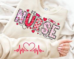 Retro Nurse Valentine Png, Loved Nurse Png, Nurse Valentines Day Sublimation Design, Valentine Nurse Png, Nicu Labor