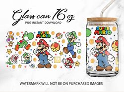 Cartoon Movie Can Glass, 16oz Libbey Glass Can, Game Tumbler, Game Lovers, Cartoon Tumbler Wrap, Can Glass Wrap