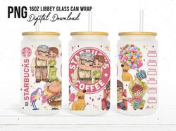 Ellie _ Carl Can Glass Wrap, 16oz Can Glass, Up Movie Png, Full Tumbler Wrap, Cartoon Tumbler, Can Glass Wrap