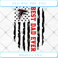 Atlanta Falcons Best Dad Ever American Flag SVG PNG EPS DXF