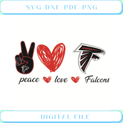 Atlanta Falcons Peace Love Svg Sport Svg, Peace Svg, Love Svg