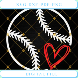 Baseball Heart SVG PNG DXF EPS DIgital Download