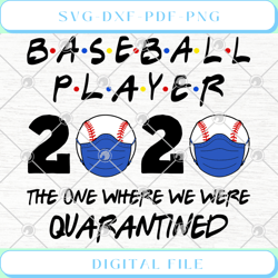 Baseball Player 2020 The One Where We Were Quarantined SVG PNG EPS