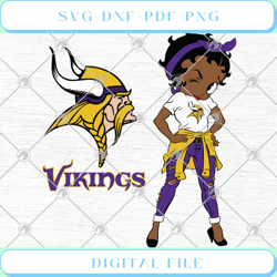 Betty Boop Minnesota Vikings SVG PNG EPS DXF