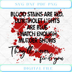 Blood Stains Are Red Ultraviolet Lights Are Blue SVG PNG EPS DXF Art V