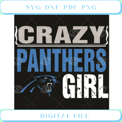 Carolina Panthers Crazy Girl Svg Sport Svg, Crazy Girl Svg