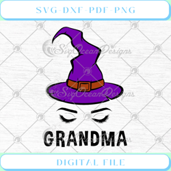 Grandma Witch Hat Halloween SVG PNG EPS DXF Cricut File Silhouette Art