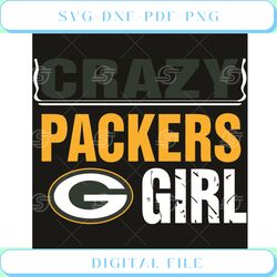 Green Bay Packers Crazy Girl Svg Sport Svg, Crazy Girl Svg