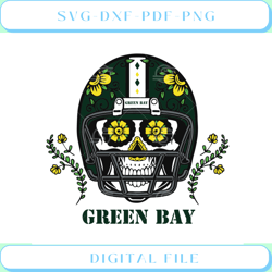 Green Bay Packers Skull Helmet Svg Sport Svg, Football Teams Svg