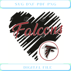 Heart Atlanta Falcons Svg Sport Svg, Heart Svg, Atlanta Falcons Svg