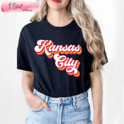 retro kansas city football shirt football fan gifts, custom shirt