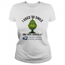 grinch I used to smile and then I worked at USPS shirt