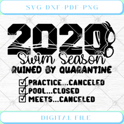 2020 Swim Season Ruined By Quarantine Covid 19 SVG PNG EPS DXF