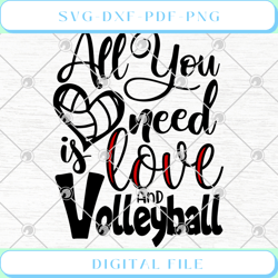 All You Need Is Love And Volleyball SVG PNG