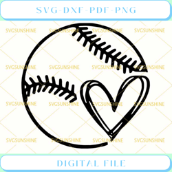 Baseball Heart SVG Love Baseball SVG, Baseball SVG