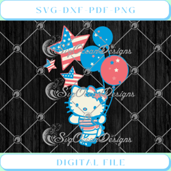 Hello Kitty Balloons SVG PNG EPS DXF Cricut Cameo File Silhouette Art
