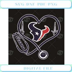 Houston Texans Heart Stethoscope Svg Sport Svg, Houston Texans