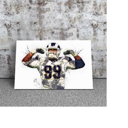 Aaron Donald, Los Angeles Rams, Poster Print, Canvas Wrap, Kids Room, Man Cave, Game Room, Bar