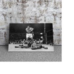 muhammad ali poster, canvas wrap, boxing framed print, sports wall art, man cave, gift, kids room decor
