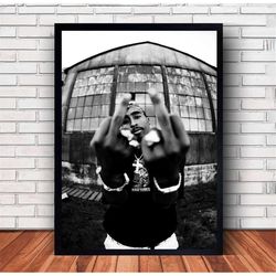 2Pac Music Poster Canvas Wall Art Family Decor, Home Decor,Frame Option