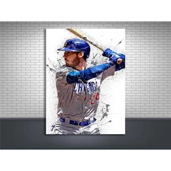 cody bellinger poster, chicago cubs, gallery canvas wrap, wall art, man cave, kids room, game room