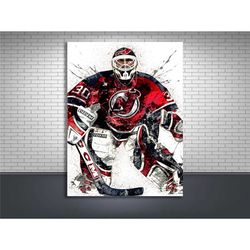 martin brodeur poster, new jersey devils, gallery canvas wrap, wall art, man cave, kids room, game room, tribute room