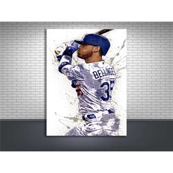 Cody Bellinger Poster, Los Angeles Dodgers, Gallery Canvas Wrap, Man Cave, Kids Room, Game Room