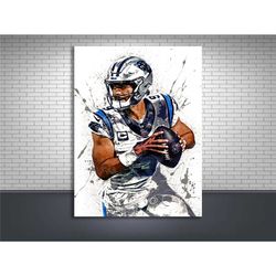 bryce young poster, carolina panthers, gallery canvas wrap, wall art, man cave, kids room, game room