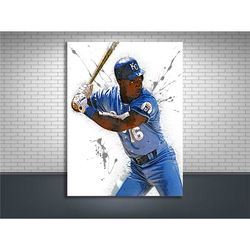 Bo Jackson Poster, Kansas City Royals, Gallery Canvas Wrap, Man Cave, Kids Room, Tribute Room, Game Room