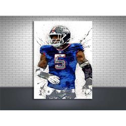 kayvon thibodeaux poster, new york giants, gallery canvas wrap, wall art, man cave, kids room, game room