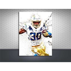 austin ekeler poster, los angeles chargers, gallery canvas wrap, wall art, man cave, kids room, game room