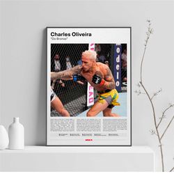 Charles  'Do Bronxs' Oliveira Poster, Mixed Martial Arts Print, MMA Artwork