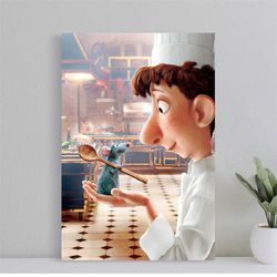 Ratatouille - Pixar Remy Linguini Movie Poster, Wall Art Film Print, Art Poster for Gift, Home Decor Poster, (No Frame)