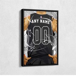 Brooklyn Nets Jersey NBA Personalized Jersey Custom Name and Number Canvas Wall Art  Print Home Decor Framed Poster Man
