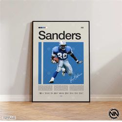Barry Sanders Poster, Detroit Lions Print, Baseball Prints, Sports Poster, Baseball Player Gift, Baseball Wall Art, Spor