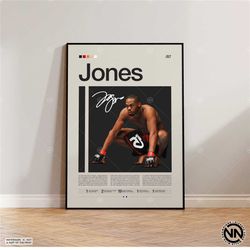 jon jones poster, ufc poster, mma poster, boxing poster, sports poster, mid-century modern, motivational poster, sports