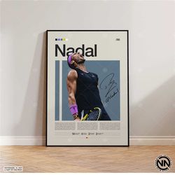 Rafael Nadal Poster, Tennis Poster, Motivational Poster, Sports Poster, Modern Sports Art, Tennis Gifts, Minimalist Post
