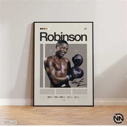 sugar ray robinson poster, boxing poster, sports poster, boxing wall art, mid-century modern, motivational poster, sport