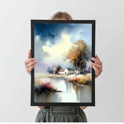 beautiful landscape poster, wall art picture painting decor poster