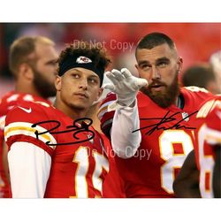 Patrick Mahomes & Travis Kelce Signed Photo 8X10 rp Autographed Picture Kansas City Chiefs