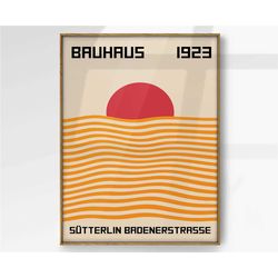 Sun Rising, Bauhaus, Geometric Shape Art, Linear Design, Mid Century Modern, Bauhaus Print, Minimalist Print, Pop Cultur