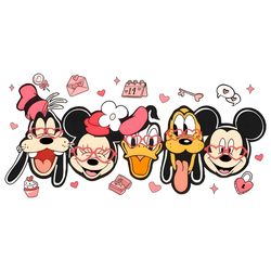 Mouse Cartoon and Friends Valentine PNG Cut File